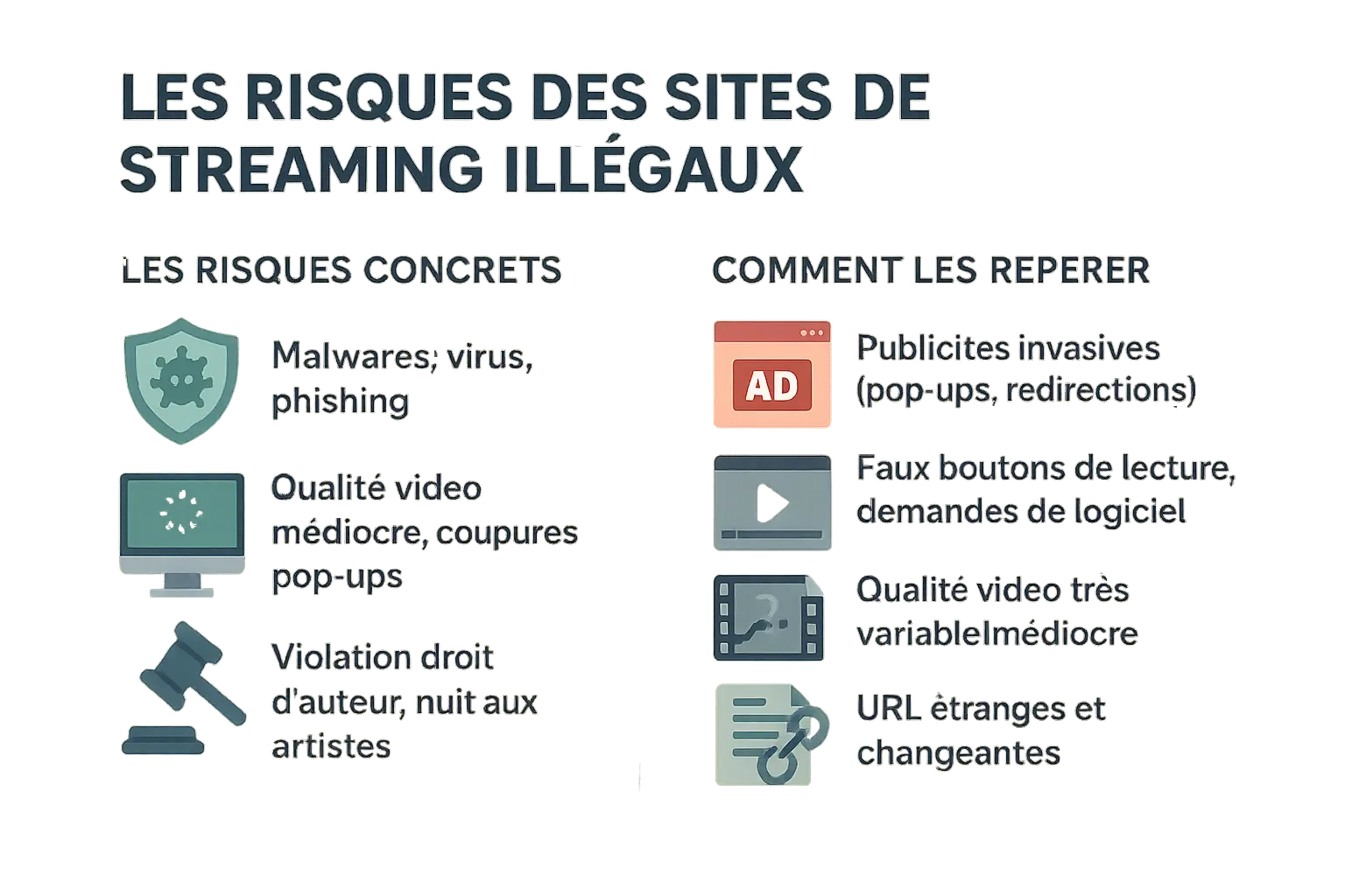 Illustration des risques des sites de streaming illégaux