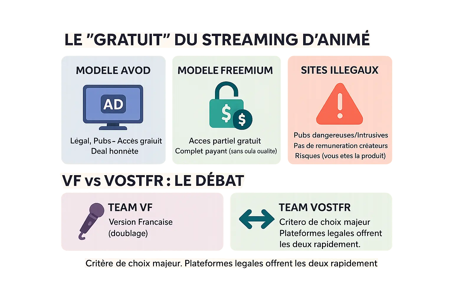 Streaming d'anime gratuit : les options et le débat VF/VOSTFR